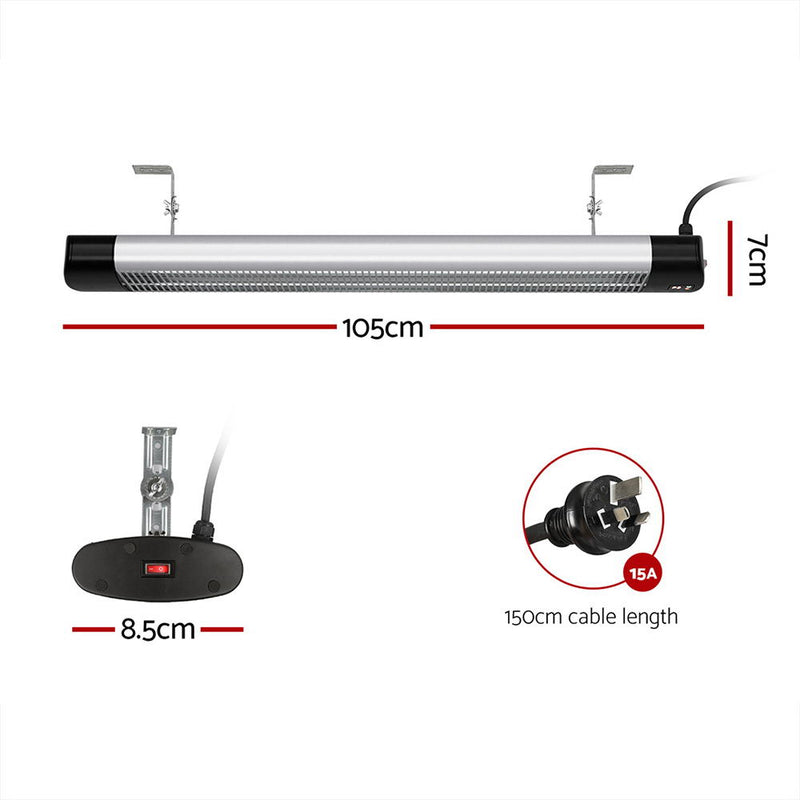 Devanti Electric Strip Heater Radiant Heaters 3000W - Outbackers