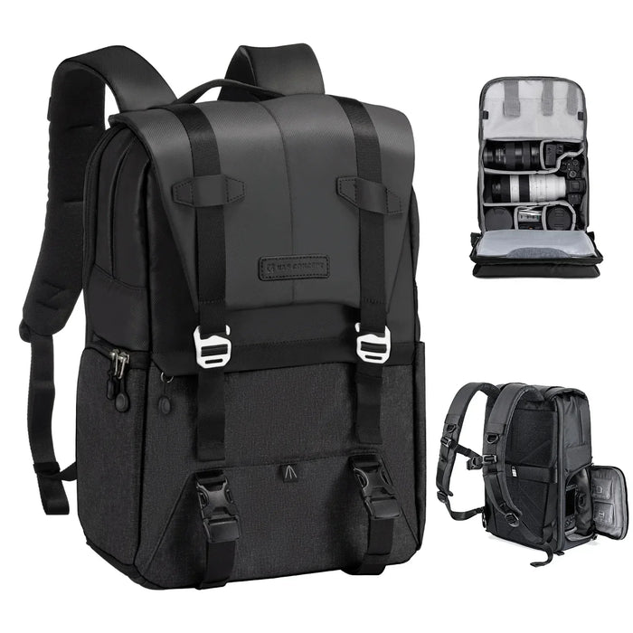 Camera Backpack for Camping Black-0