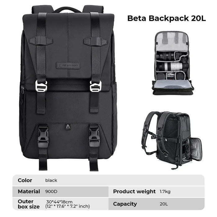 Camera Backpack for Camping Black-1