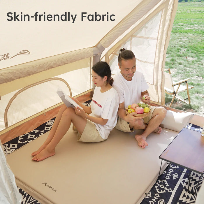 Self-Inflating Camping Mattress with Built-In Pillow Grey