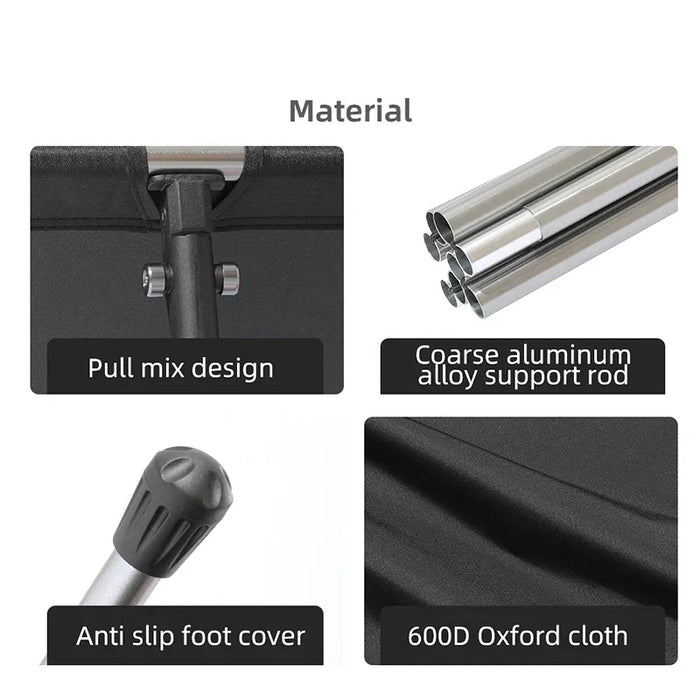 Lightweight Camping Cot Collapsible Sleeping Bed Black