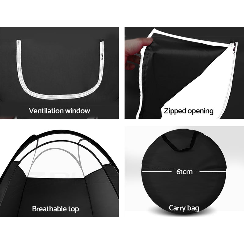 Portable Pop Up Tanning Tent - Black - Outbackers