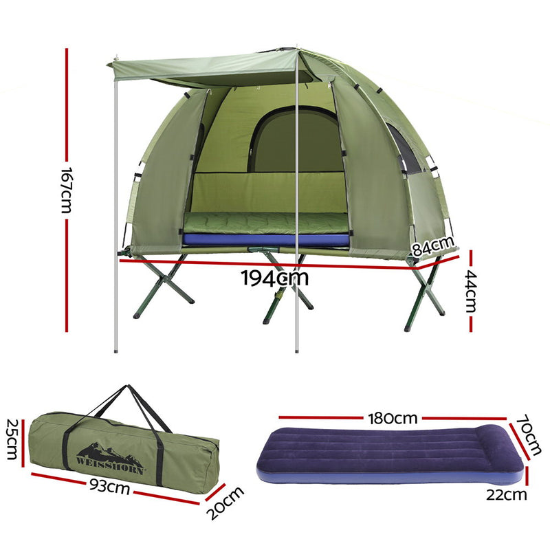 Weisshorn 5-in-1 Camping Tent Cot 1-person Air Mattress Camping Bed - Outbackers