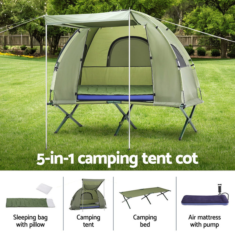 Weisshorn 5-in-1 Camping Tent Cot 1-person Air Mattress Camping Bed - Outbackers