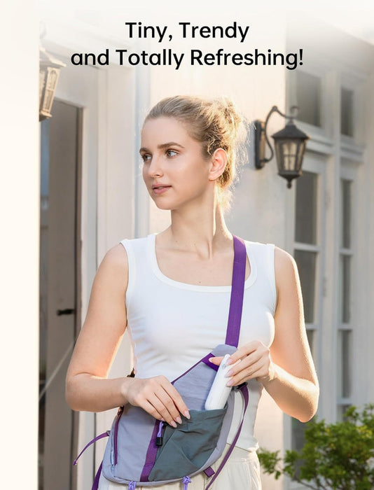 Handheld Mini Fan,2 IN 1 USB Rechargeable Portable Fan [12-19 Working Hours] with Power Bank, Pocket Design for Travel/Summer/Concerts/Lash, Gifts for Women (White)Christmas Gifts