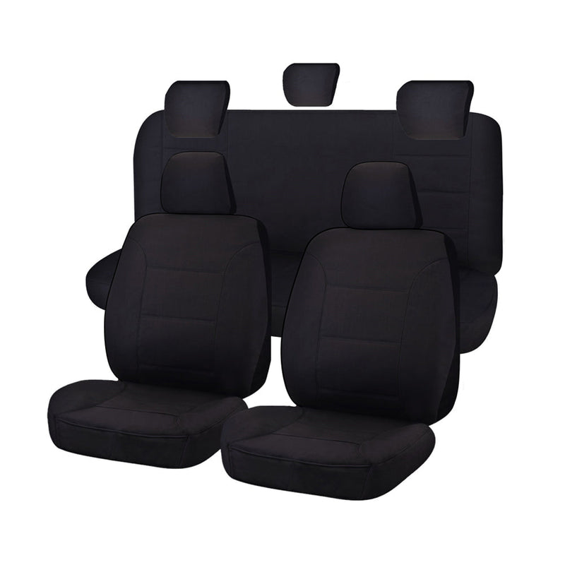 Seat Covers for TOYOTA HILUX SR - SR5 4X4 KUN26R - GGN25R 04/2005 - 06/2015 S DUAL CAB UTILITY FR BLACK CHALLENGER - Outbackers