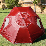 Havana Outdoors Beach Umbrella 2.4M Outdoor Garden Beach Portable Shade Shelter - Red - Outbackers