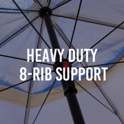 Havana Outdoors Beach Umbrella 2.4M Outdoor Garden Beach Portable Shade Shelter - Red - Outbackers