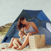 Havana Outdoors Beach Umbrella 2.4M Outdoor Garden Beach Portable Shade Shelter - Blue - Outbackers