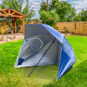Havana Outdoors Beach Umbrella 2.4M Outdoor Garden Beach Portable Shade Shelter - Blue - Outbackers