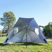 Havana Outdoors Beach Umbrella 2.4M Outdoor Garden Beach Portable Shade Shelter - Blue - Outbackers