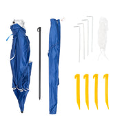 Havana Outdoors Beach Umbrella 2.4M Outdoor Garden Beach Portable Shade Shelter - Blue - Outbackers