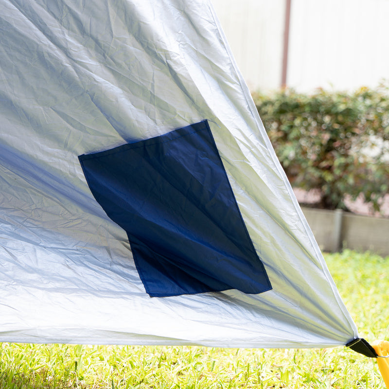 Havana Outdoors Beach Umbrella 2.4M Outdoor Garden Beach Portable Shade Shelter - Blue - Outbackers