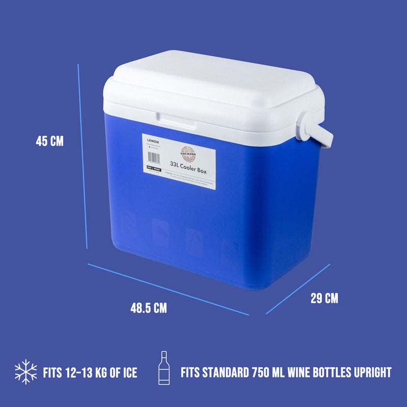 33L Portable Cooler Box Ice Chest for Picnic, Camping, Fishing, Caravan - Outbackers