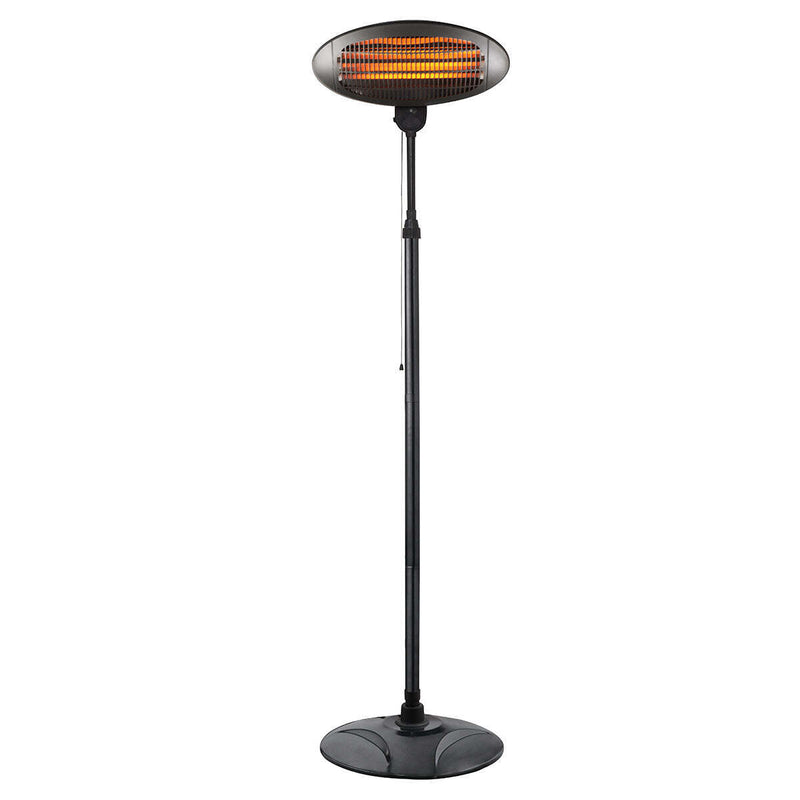 2000W 2.1m Free Standing Adjustable Portable Outdoor Electric Patio Heater Black - Outbackers