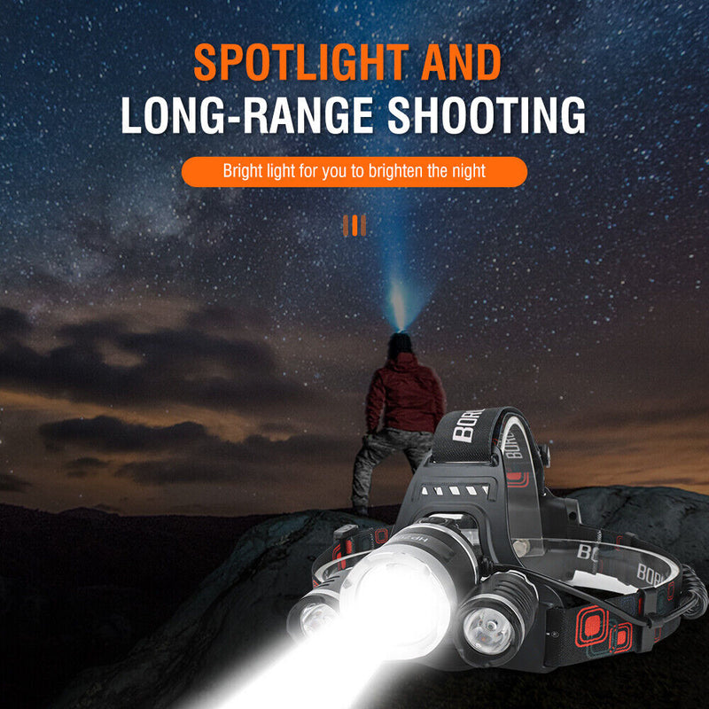 HP700 LED Headlamp Head Torch Lamp Rechargeable Light Headlight  Camping - Outbackers