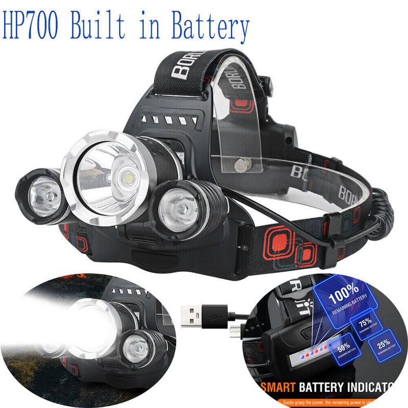 HP700 LED Headlamp Head Torch Lamp Rechargeable Light Headlight  Camping - Outbackers