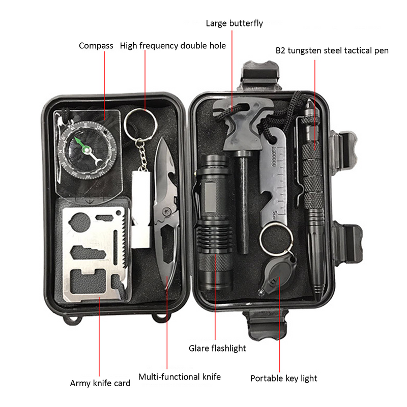 Camping Tool Emergency Survival Equipment Set Outdoor Sport Tactical Hiking Kit - Outbackers