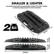 X-BULL Mini Recovery Tracks Traction Boards Sand Mud Snow 4WD 4x4 Vehicle 1 Pair Black - Outbackers