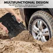 X-BULL Mini Recovery Tracks Traction Boards Sand Mud Snow 4WD 4x4 Vehicle 1 Pair Black - Outbackers