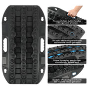 X-BULL Mini Recovery Tracks Traction Boards Sand Mud Snow 4WD 4x4 Vehicle 1 Pair Black - Outbackers