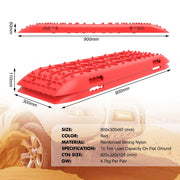 X-BULL Recovery Tracks Gen 2.0 10T Sand Mud Snow 2 Pairs Offroad 4WD 4x4 2PC 91CM Red - Outbackers