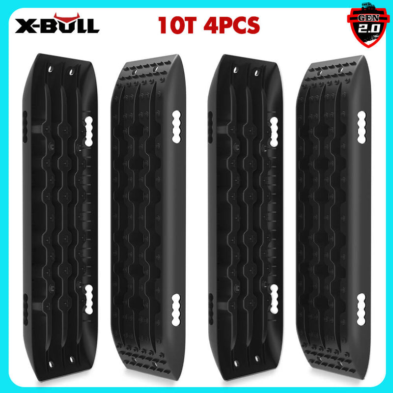 X-BULL Recovery Tracks Gen 2.0 10T Sand Mud Snow 2 Pairs Offroad 4WD 4x4 2PC 91CM Black - Outbackers