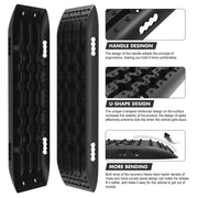 X-BULL Recovery Tracks Gen 2.0 10T Sand Mud Snow 2 Pairs Offroad 4WD 4x4 2PC 91CM Black - Outbackers