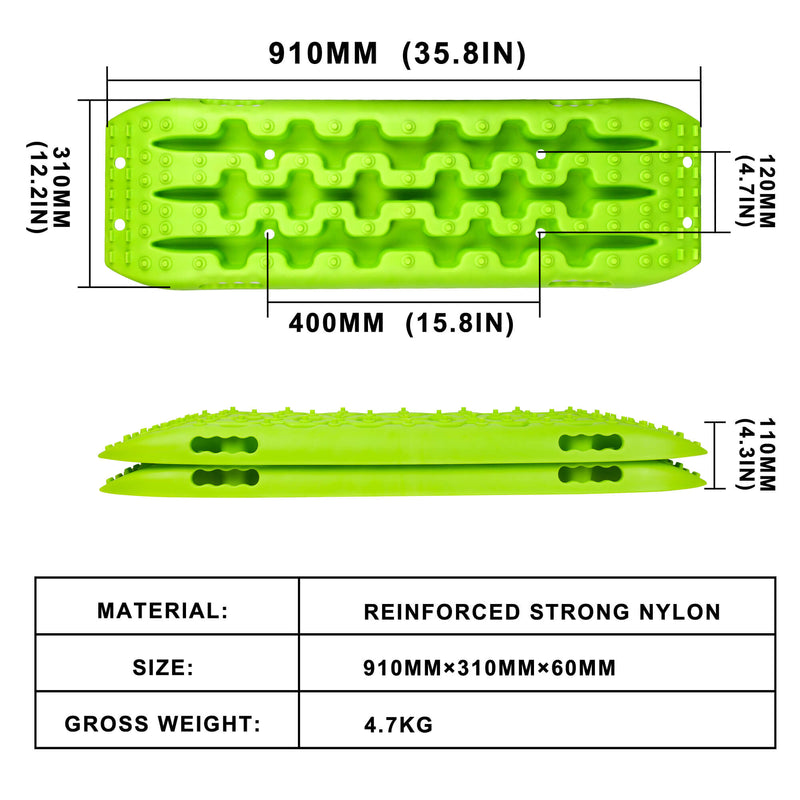 X-BULL Recovery Tracks Boards 10T 2PCS Truck Snow Mud 4WD Offroad Gen2.0 91cm Green - Outbackers