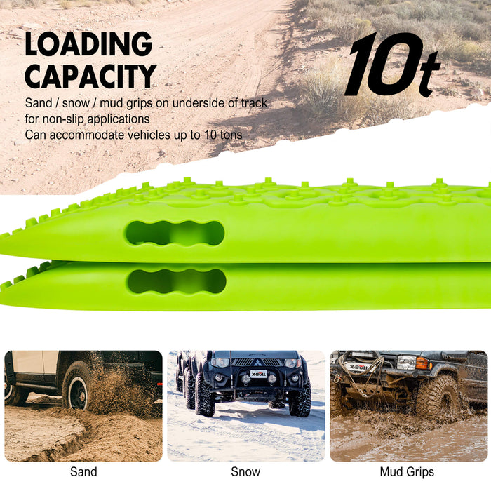 X-BULL Recovery Tracks Boards 10T 4PCS 2Pairs Truck Snow Mud 4WD Offroad Gen2.0 91cm Green