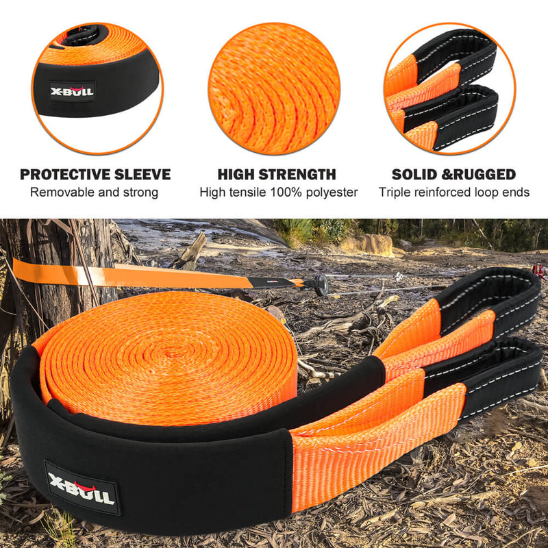X-BULL 4WD Recovery Kit Snatch Strap Hitch Receiver Folding Shovel Survival 4X4
