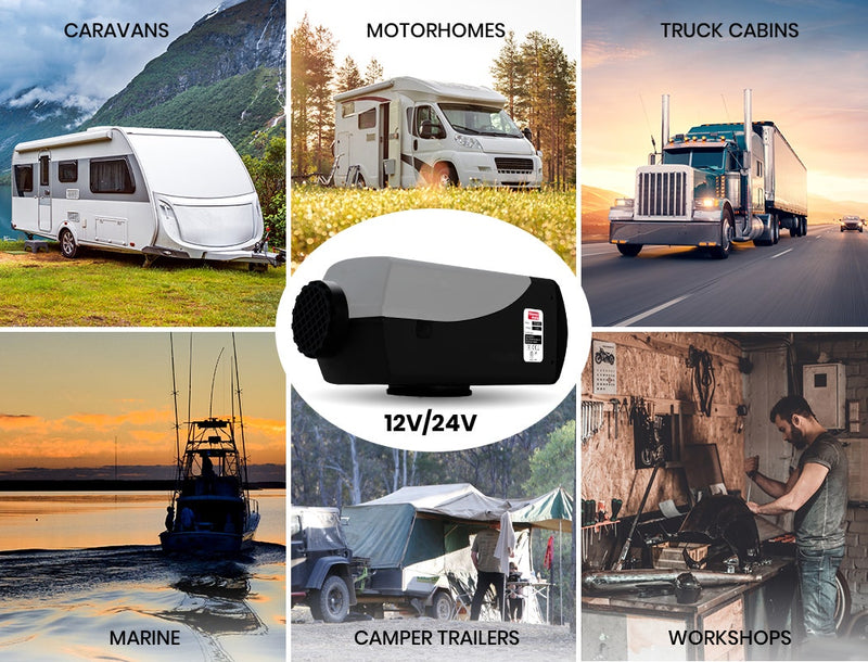 Thermomate Diesel Heater 12V 5kW Caravan Tank Remote Camper Trailer Van Air Motorhome Parking RV - Outbackers