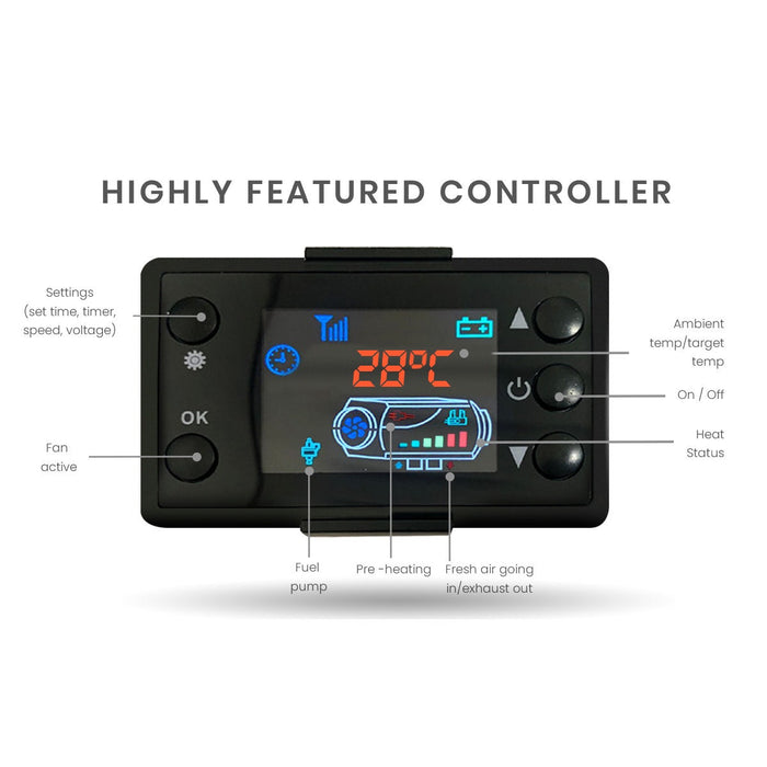 Diesel Heater 12V Caravan Camper Trailer Van Air Motorhome 5kW Volt Parking RV