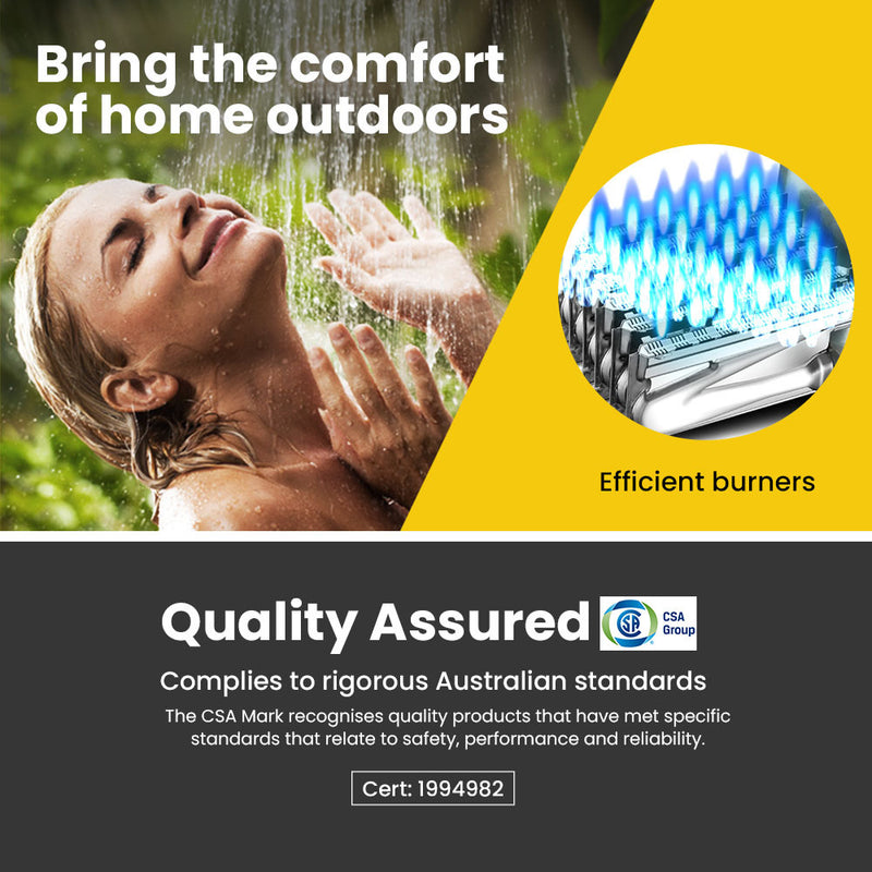 Thermomate Portable Gas Outdoor Camping Hot Water Heater System, with 12V Pump, Shower Head, White - Outbackers