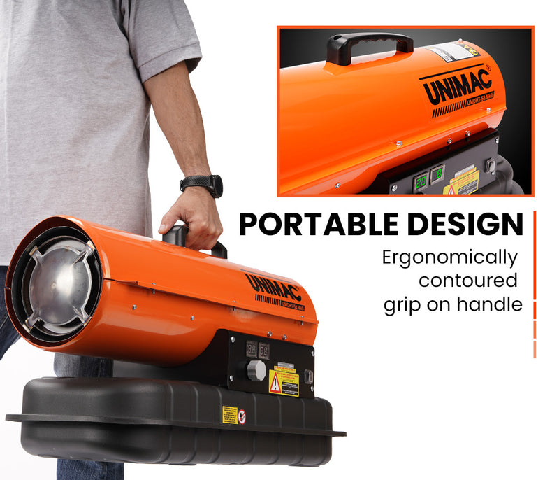 UNIMAC 20KW Portable Industrial Diesel Indirect Forced Air Space Heater - Outbackers