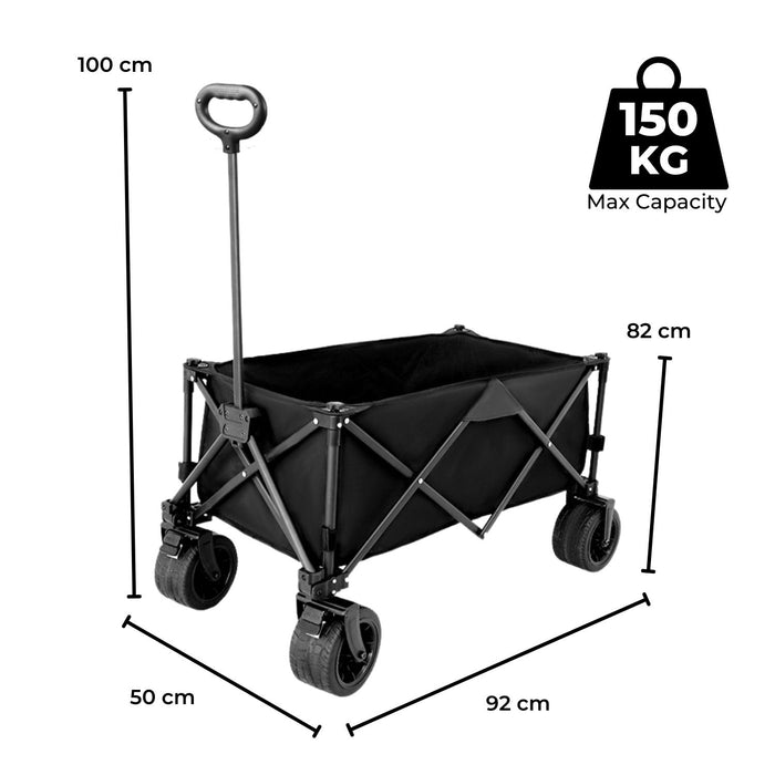 KILIROO Folding Wagon Trolley Cart (Black) KR-CPC-100-RJ