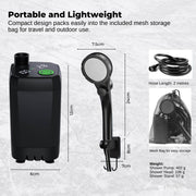 Social Hike Portable Camping Shower Kit - 6000MAh Outdoor Rechargeable Pump LED - Outbackers