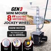 Mini Mover 12v 550w Gen3 Electric Motorised Jockey Wheel - Outbackers