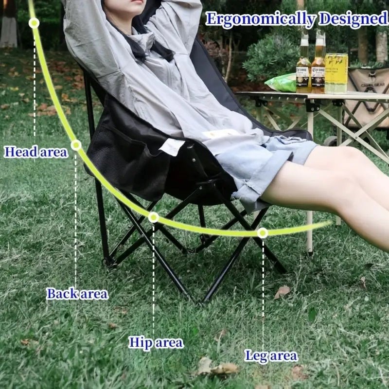 RAZOJESS Moon Chair for Outdoor Camping Fishing Picnic Blue - Outbackers