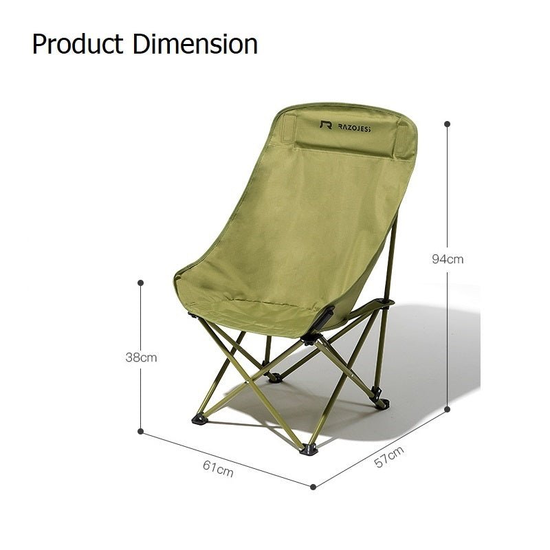RAZOJESS Enlarged Moon Chair for Outdoor Camping Fishing Picnic Sky Blue - Outbackers