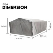 8X5 BOX TRAILER CAGE CANVAS COVER (900mm) 3 FOOT Thick Rip Resistant Waterproof - Outbackers