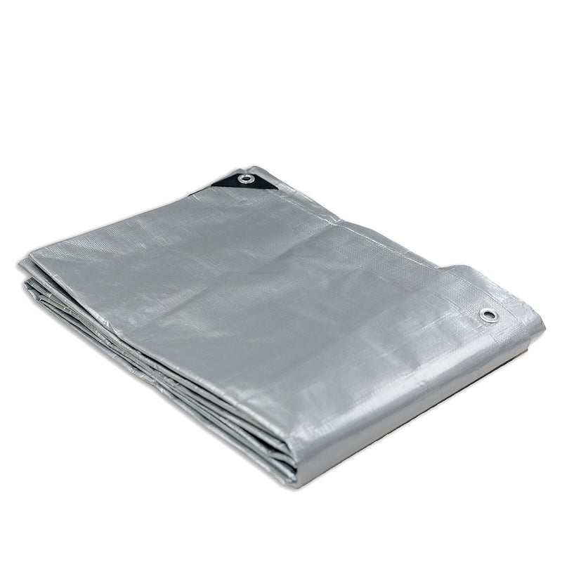 Heavy Duty Silver Black Tarp Tarpaulin 5.5x7.3m - Outbackers