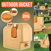 20L Outdoor Camping Portable Storage Bucket with Tap Drinking Water Container - Outbackers
