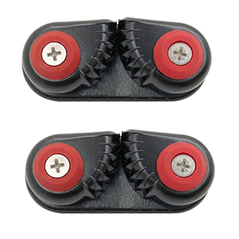 Rope Clamp Set 2PCS Aluminum Alloy Black Clip Plate Sailboat Kayak Canoe Outdoor - Outbackers