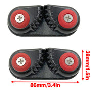 Rope Clamp Set 2PCS Aluminum Alloy Black Clip Plate Sailboat Kayak Canoe Outdoor - Outbackers
