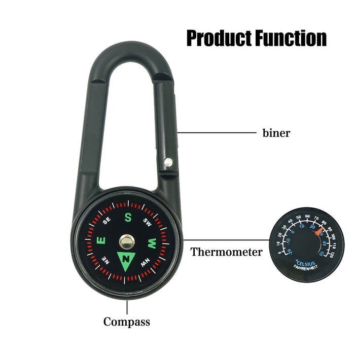 Compass Double Sided Portable Hiking Climbing Guide with Buckle Outdoor