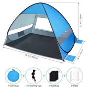 Automatic Pop Up Beach Tent UV Protection Portable Sunshade Shelter Outdoor - Outbackers
