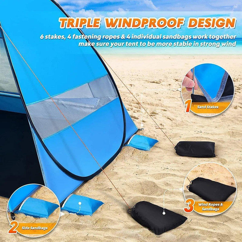 Automatic Pop Up Beach Tent UV Protection Portable Sunshade Shelter Outdoor - Outbackers