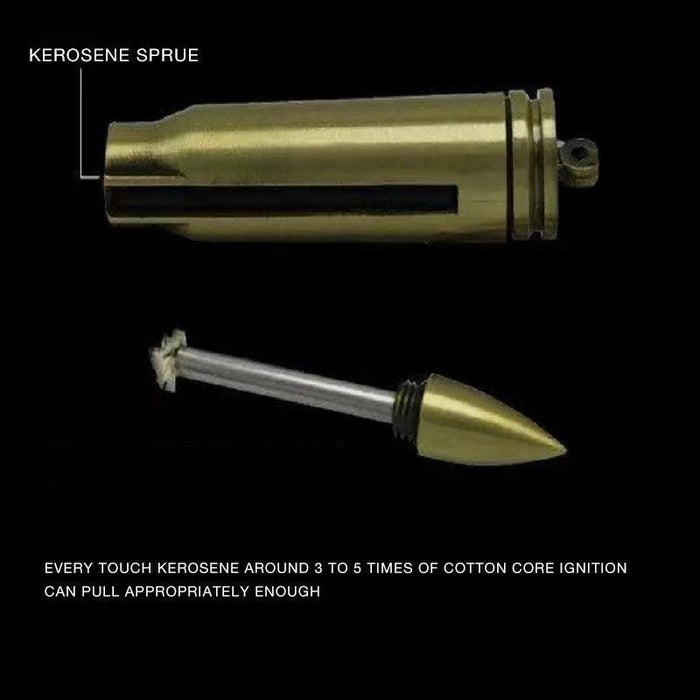 Waterproof Fire Starter Lighter Match Keychain Survival Camping Metal Bullet