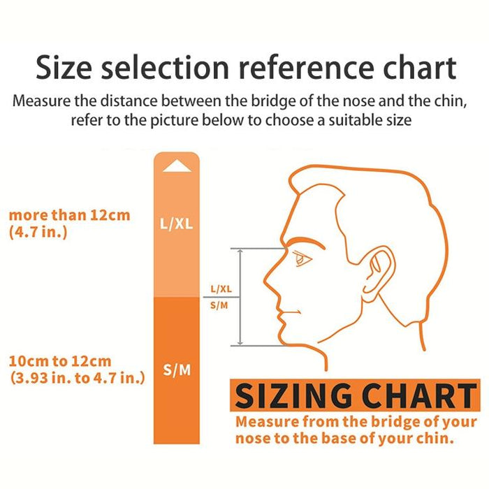 Full Dry Silicone Snorkel Mask for Adults - Double Tube Size l / Xl - Black/Black